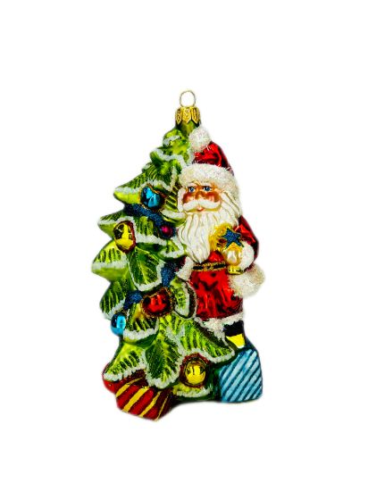 Picture of Santa behind tree 1668B